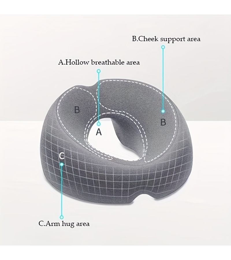 Green Ergonomic Face Cushion With O Shape Design And Removable Soft Pillow For Spas Home Or Travel Use Providing Neck And Jaw Support - Image 4