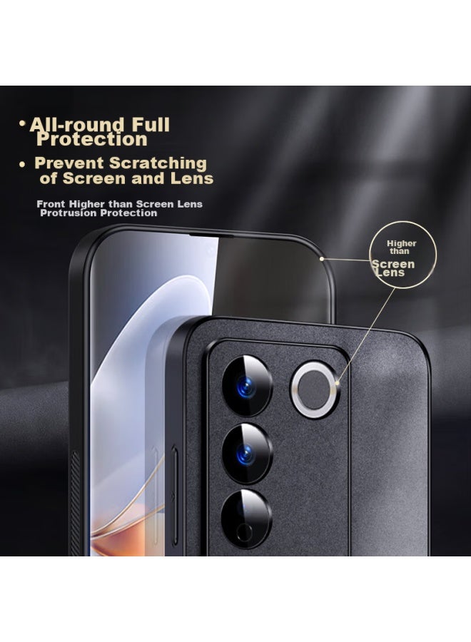Shangsu, Suitable For Vivos16 Phone Case, Vivos16 Pro Protective Cover, Shockproof, Full Lens Protection, Soft Shell, Luxury Lambskin, Simple Silicone Outer Case, For Women And Men, Leather Case, Gray - Image 5