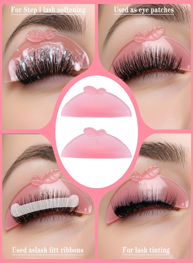 Yuanchu 4Pcs Korean Lash Lift Pads, Step 1 Perm Only to Soften Eyelashes Self Adhesive Reusable Eye Patches Multi-Functional Eyelash Lift Kit - Image 3