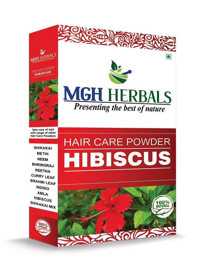 MGH Herbals Organic Natural Hibiscus Flower Powder 200G (Rosa Sinensis) Gudhal Powder For Hair Improvement, Hair Growth & Face Pack Mask - 200 Grams  - Image 1