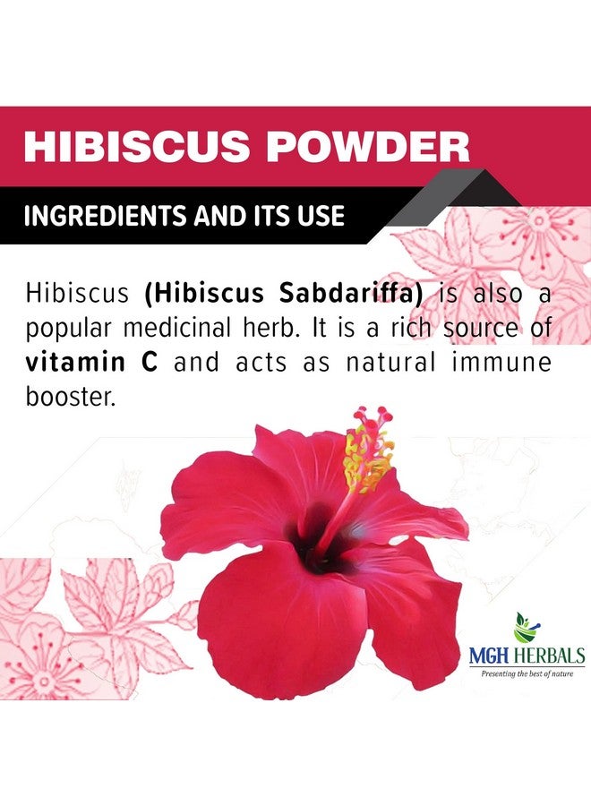 MGH Herbals Organic Natural Hibiscus Flower Powder 200G (Rosa Sinensis) Gudhal Powder For Hair Improvement, Hair Growth & Face Pack Mask - 200 Grams  - Image 4