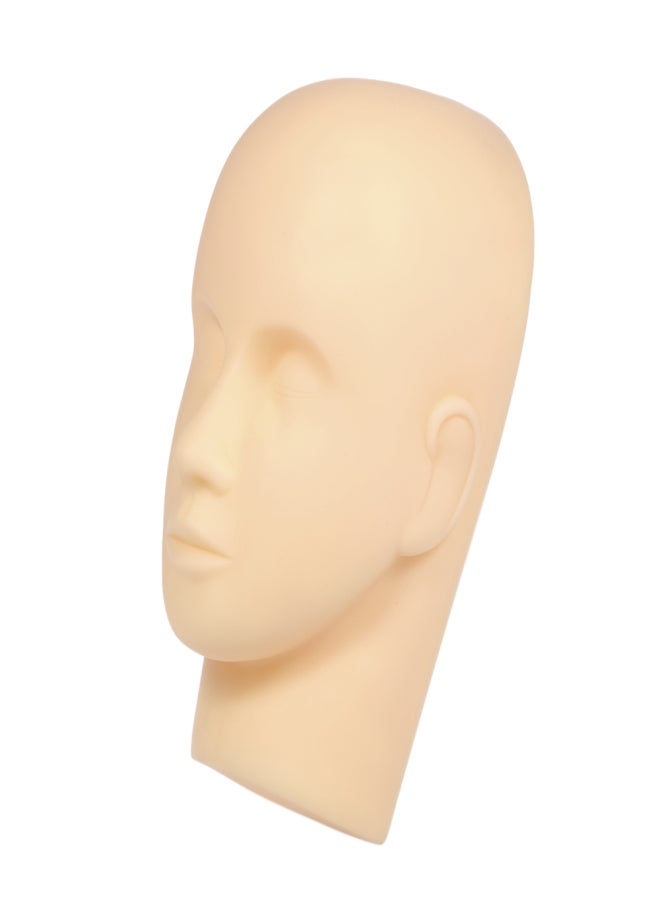 Dummy Training Head Flat Head Model Makeup Training Head Eyelash Extension Practice Tool   Closed Eyes No Hair - Image 4