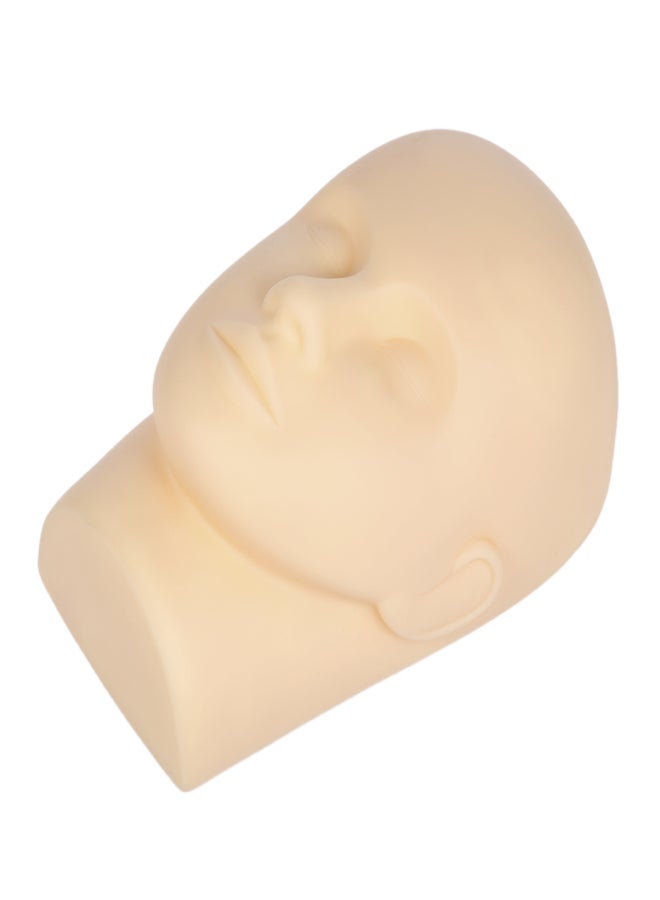 Dummy Training Head Flat Head Model Makeup Training Head Eyelash Extension Practice Tool   Closed Eyes No Hair - Image 3