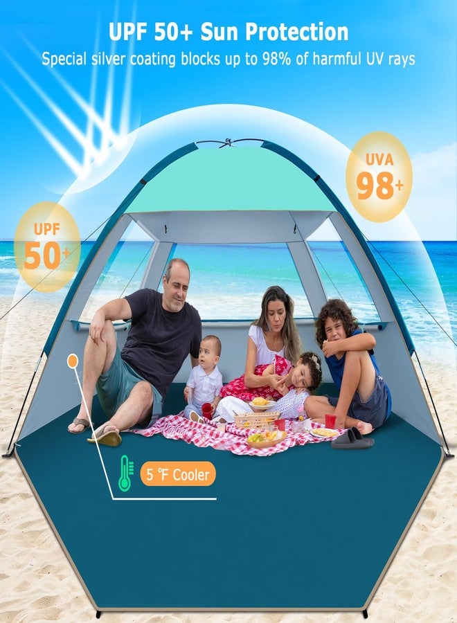 COMMOUDS Beach Tent Sun Shade for 3/4-5/6-7/8-10 Person, UPF 50+ Beach Sun Shelter Canopy Tent, Lightweight, Easy Set Up and Carry - Image 3