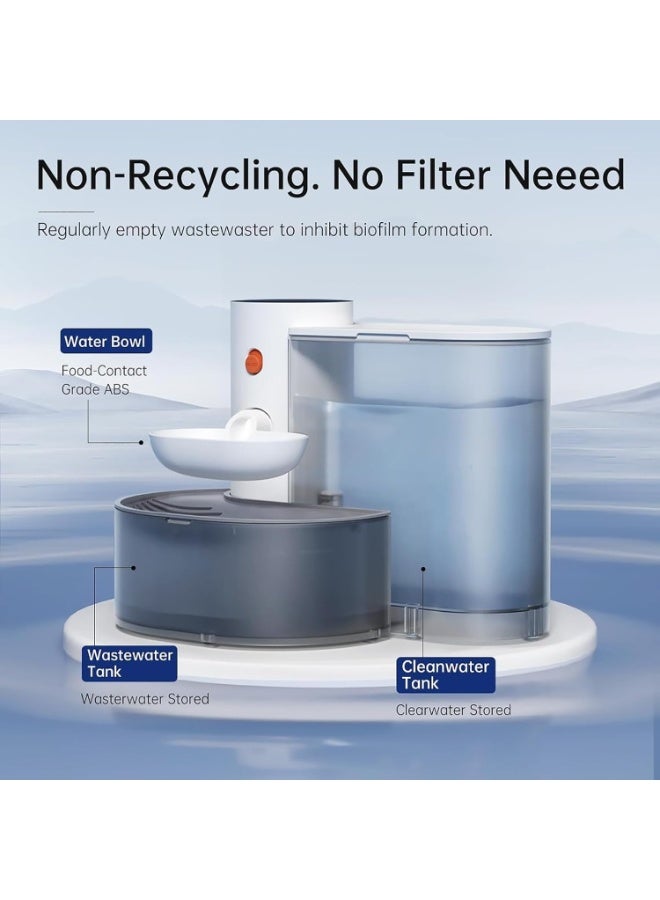 Pet Gravity Smart Cat Water Fountain with Self-Refill Tipping Sewage Separation Pet Water Dispenser - Image 3