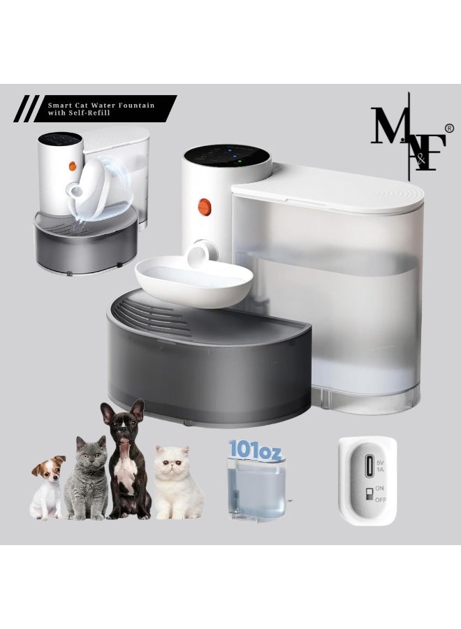 Pet Gravity Smart Cat Water Fountain with Self-Refill Tipping Sewage Separation Pet Water Dispenser - Image 1