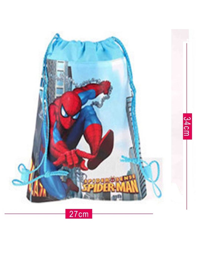 JOLLITY LLC Drawstring Bag for Boys/Girls Travel Storage Package Cartoon School Backpack Children Kids Birthday Party Favors Bags 10 pcs (Spiderman Style 1) - Image 2