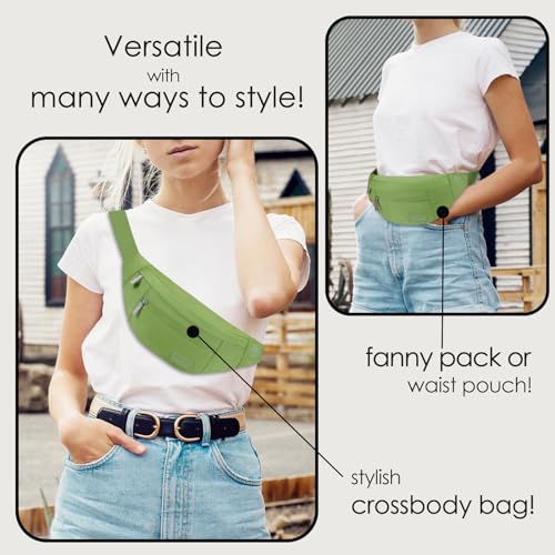 MAXTOP Large Crossbody Fanny Pack with 4-Zipper Pockets,Gifts for Enjoy Sports Festival Workout Traveling Running Casual Hands-Free Wallets Waist Pack Phone Bag Fits All Phones - Image 2