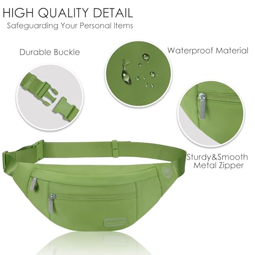 MAXTOP Large Crossbody Fanny Pack with 4-Zipper Pockets,Gifts for Enjoy Sports Festival Workout Traveling Running Casual Hands-Free Wallets Waist Pack Phone Bag Fits All Phones - Image 4