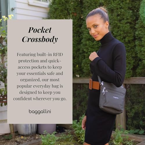 Baggallini Pocket Crossbody with RFID - Travel Crossbody Bag for Women with Adjustable Shoulder Strap - Lightweight Water-Resistant Purse - Image 2