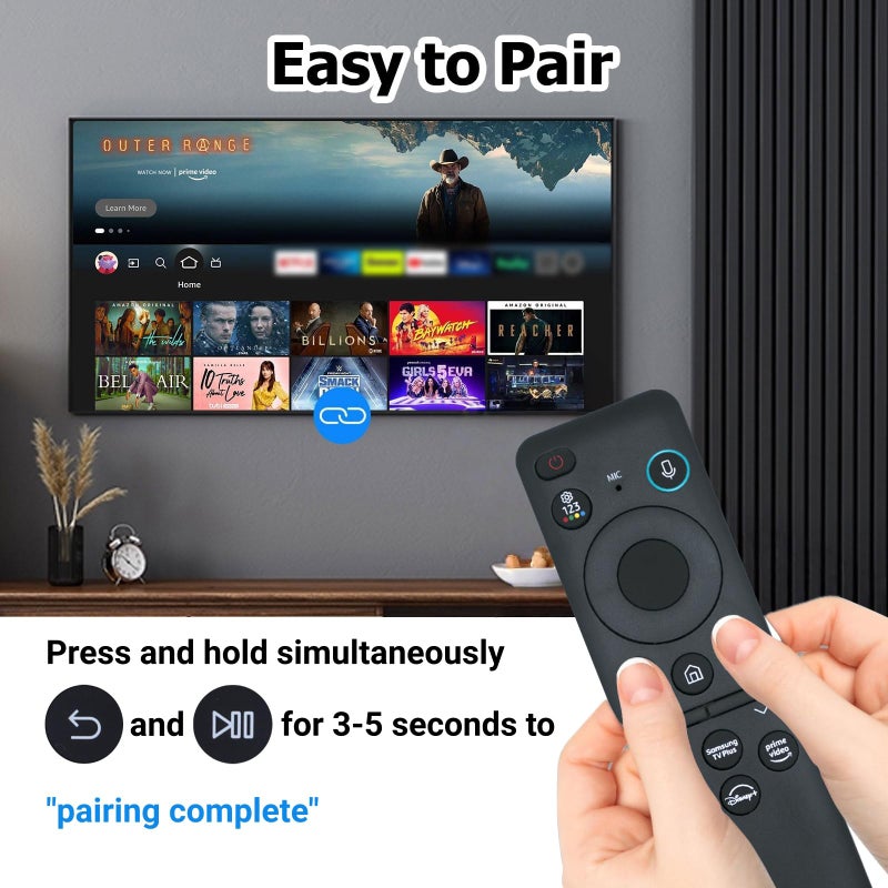 ARCSTILL New BN59-01432A TM2360E Solar Voice Remote, USB-C Rechargeable Bluetooth Remote Control with Solar Charging Compatible with Samsung 2023-2024 Neo QLED 8K Smart TVs, HDR Ultra HD - Black - Image 3