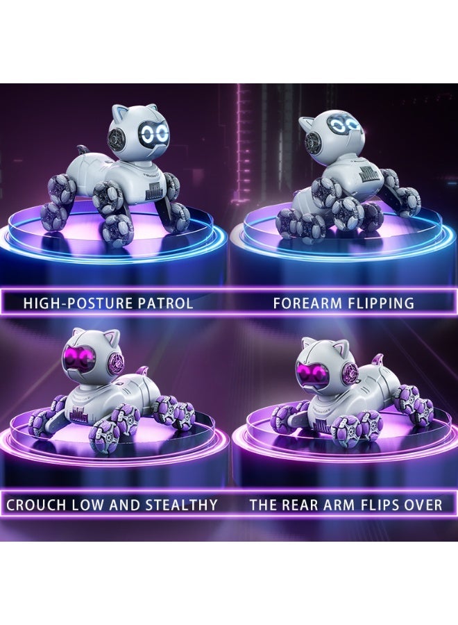 Day Wins Fully Automatic Intelligent Eight-wheeled Dual Remote-Controlled Robot Cat, 360° Rotation, Multi-terrain Adaptive, Emotion Interaction, Touch Sensing, Children's Science and Technology Toy. - Image 4