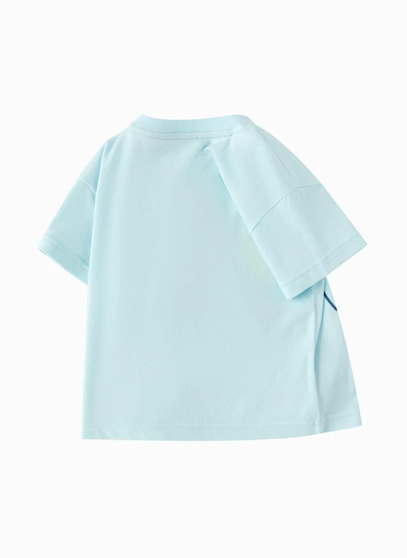بالابالا Baby Boy Round v-neck short-sleeved T-shirt