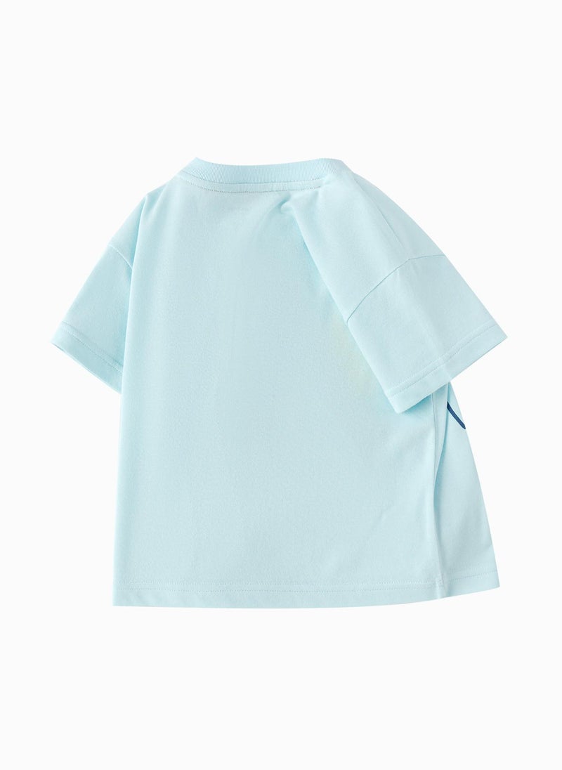 Balabala Baby Boy Round v-neck short-sleeved T-shirt - Image 2