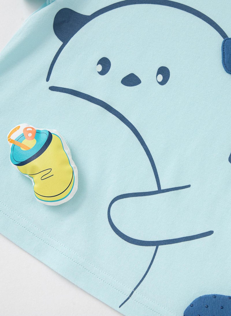 Balabala Baby Boy Round v-neck short-sleeved T-shirt - Image 5