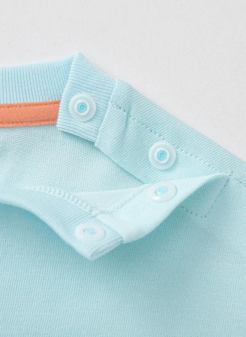 Balabala Baby Boy Round v-neck short-sleeved T-shirt - Image 3