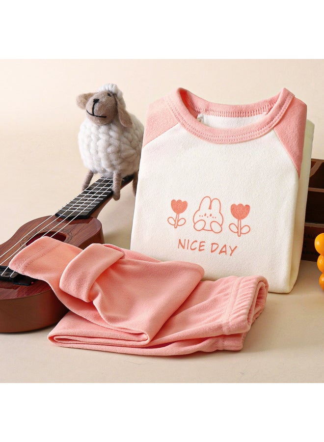 Children's Underwear Suit Velvet Warm Autumn New Style Home Clothes Boys' Pajamas Girls' Baby Children's Clothing Category A