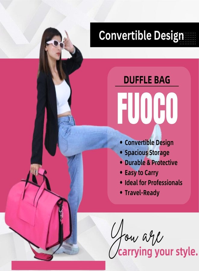 FUOCO Trolly Convertible Duffle Garment Bag for Men Women Suit Carrier for Travel Blazer Carry overnighter Space Saving Duffle Bags, Multi-Functional Coat Pant Cover with Hanger (Pink) - Image 5