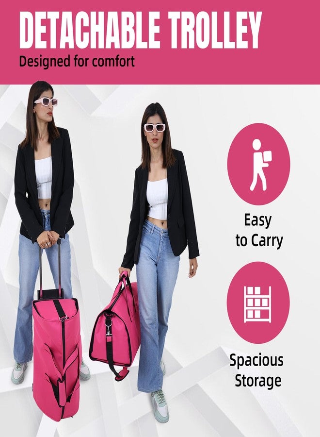 FUOCO Trolly Convertible Duffle Garment Bag for Men Women Suit Carrier for Travel Blazer Carry overnighter Space Saving Duffle Bags, Multi-Functional Coat Pant Cover with Hanger (Pink) - Image 2