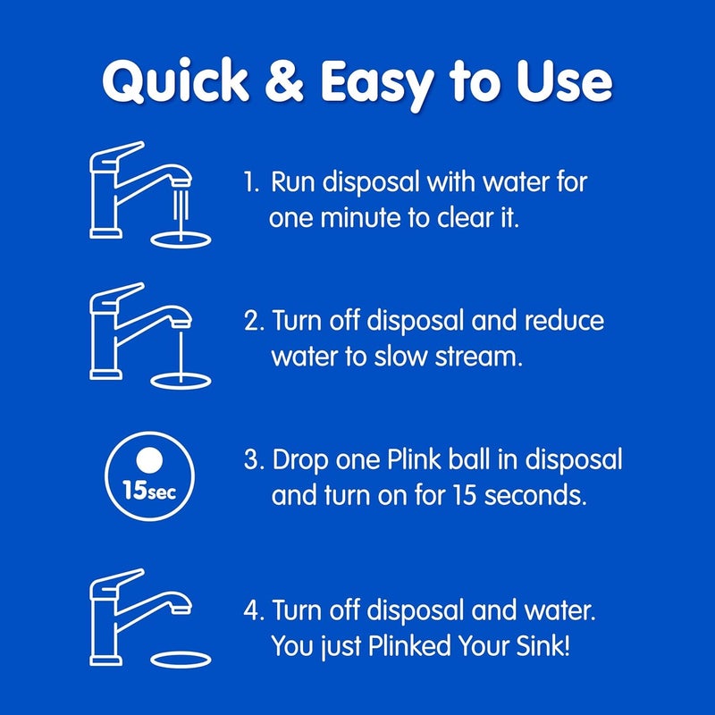 Plink 90 Garbage Disposer Cleaner and Deodorizer, Lemon, 20 Count - Image 3