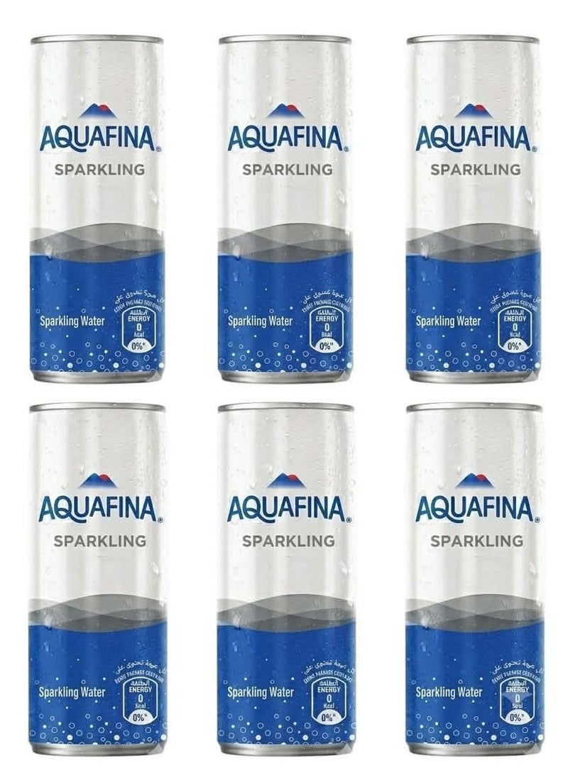 Aquafina Sparkling Water Cans Multipack – 6 Pieces (250ml Each) - Image 1