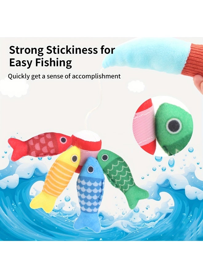BEBEGO [Safe Fishing Toy] Safe Polyester Fiber  Little Fishpond cloth Fishing Toy Set | Educational Fine Motor Skill Toy for Toddlers with Colorful Fish, Fishing Rods, and Storage Bag - Image 5