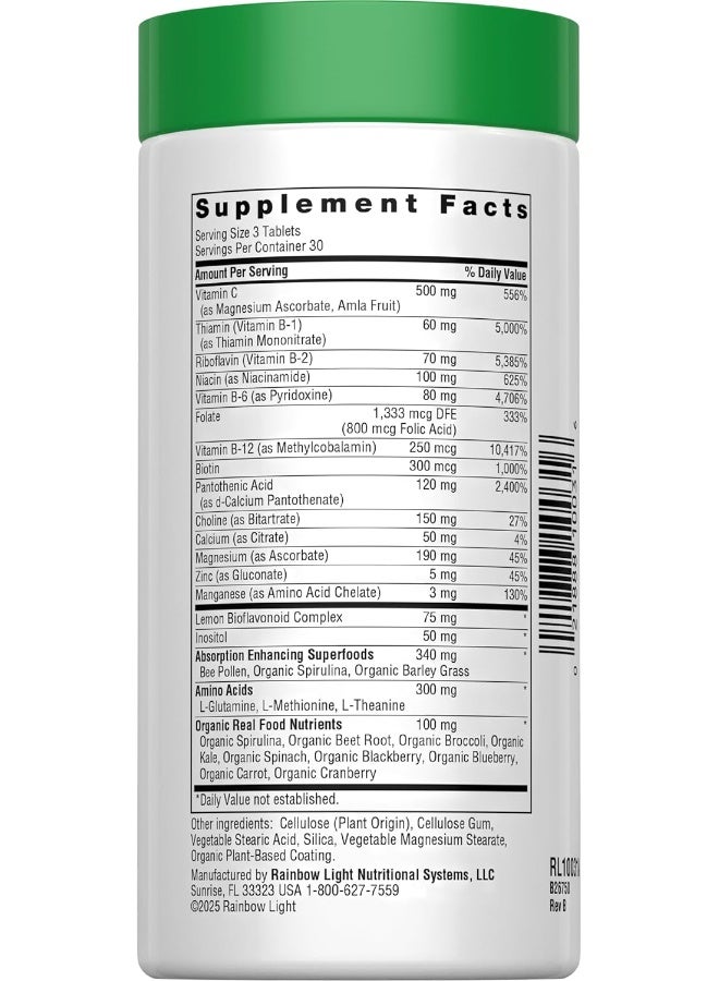 Rainbow Light - Complete B-Complex, 90 Count, Food Based, Energy Support - Image 2