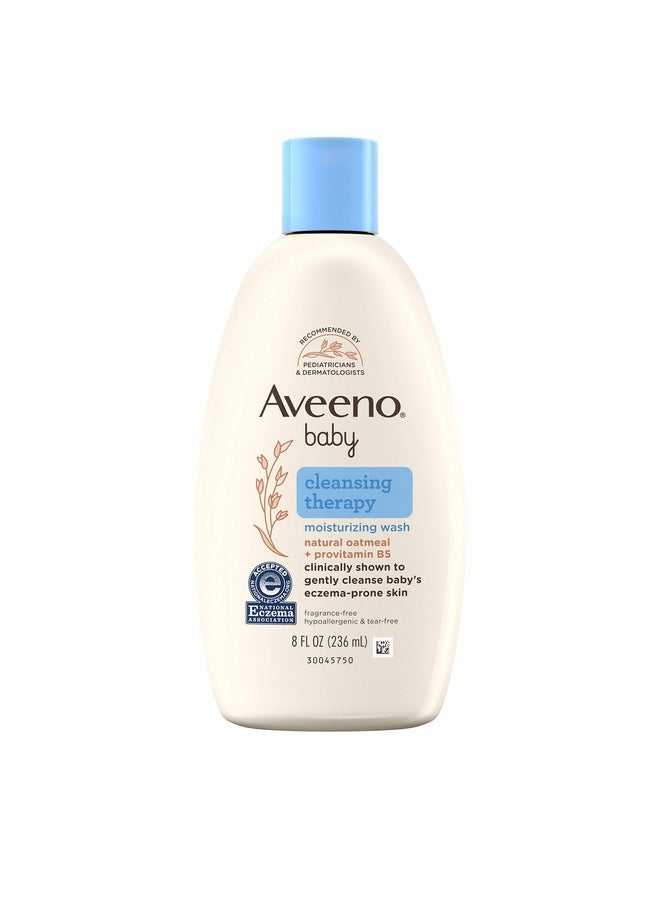 Aveeno Baby Cleansing Therapy Moisturizing Baby Body Wash With Natural Oatmeal & Provitamin B5, Gentle Tear-Free Baby Bath Wash For Sensitive & Eczema-Prone Skin, Hypoallergenic, 8 Oz  - Image 1