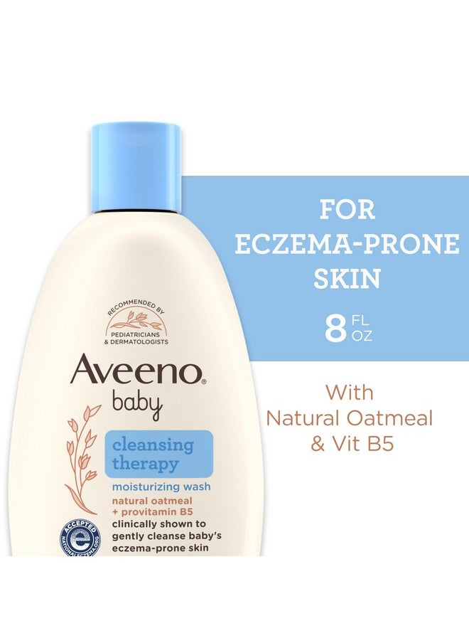 Aveeno Baby Cleansing Therapy Moisturizing Baby Body Wash With Natural Oatmeal & Provitamin B5, Gentle Tear-Free Baby Bath Wash For Sensitive & Eczema-Prone Skin, Hypoallergenic, 8 Oz  - Image 2