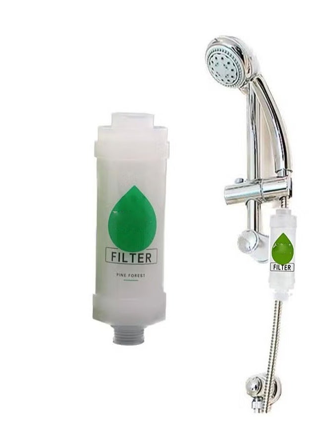 Shower Soaker, Vitamin C Head Filter, Hard Water Softener, Chlorine and Fluoride Purification Filtration with Beads, Healthy Skin, Easy Install (Rosin) - Image 1