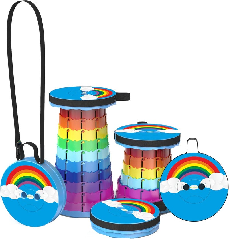 ALEVMOOM Portable Collapsible Stool Retractable Folding Telescoping Stool for Adults Sturdy Capacity 440lbs Foldable Camping Stool for Outdoor Hiking Garden BBQ - Image 4