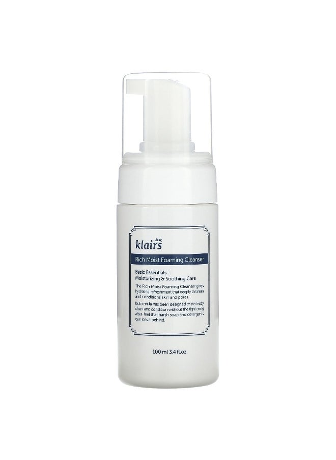 Dear,Klairs Dear, Klairs, Rich Moist Foaming Cleanser, 3.4 fl oz (100 ml)  - Image 1