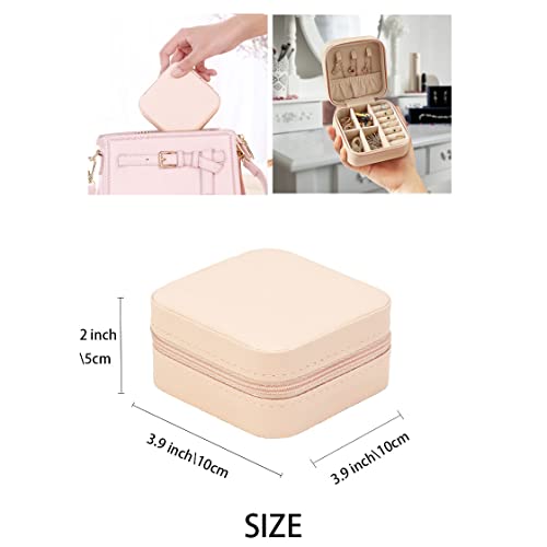 ZPROW Travel Jewelry Case, Mini Portable Jewelry Travel Boxes, Small Jewelry Organizer for Rings, Earrings, Pendants, Watches, Necklaces, Lipsticks Organizer Storage Holder Case (Pink) - Image 3