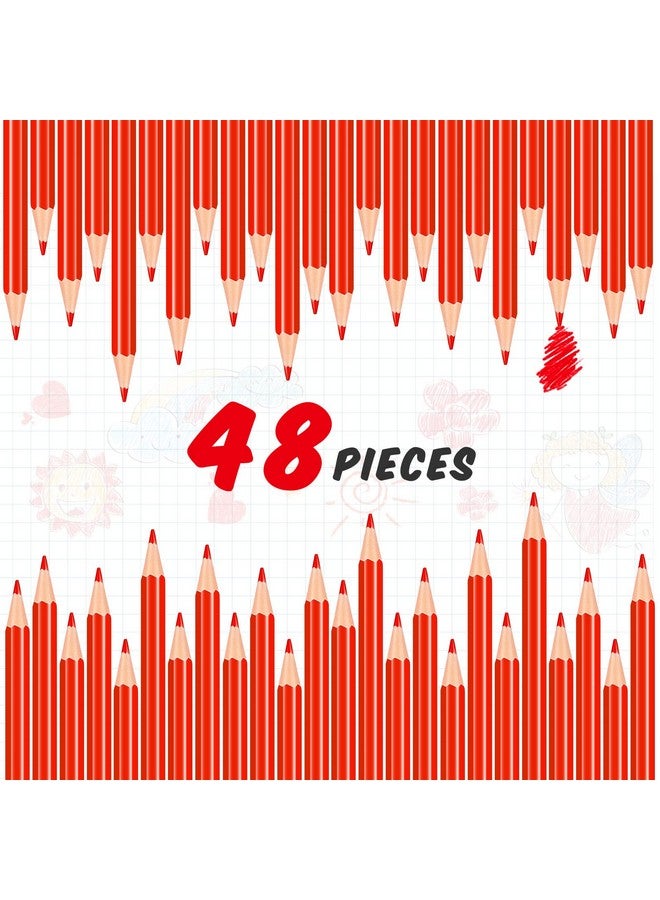 Chinco 48 Pieces Red Pencils With Eraser Pre Sharpened Pencils Red Checking Pencils Red Correcting Pencils Erasable 2 Hb Grading Pencil For Checking Tests Grading Map Coloring Editing Office Favors - Image 4