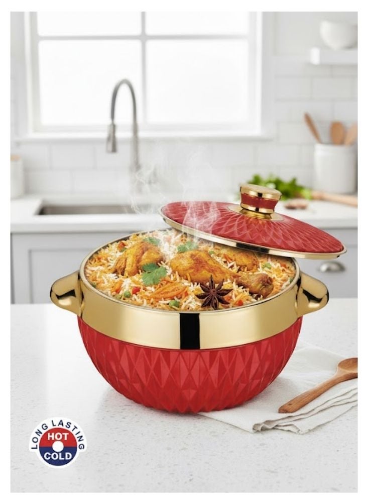 بريميم طاجن معزول بتصميم الماس الأحمر وغطاء ذهبي أنيق - Image 2