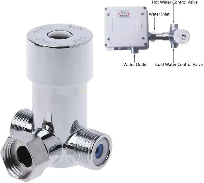 Brass Ball Valve G1 2 Inch Hot Cold Water Mixing Thermostatic Valve Two In Out - Image 3