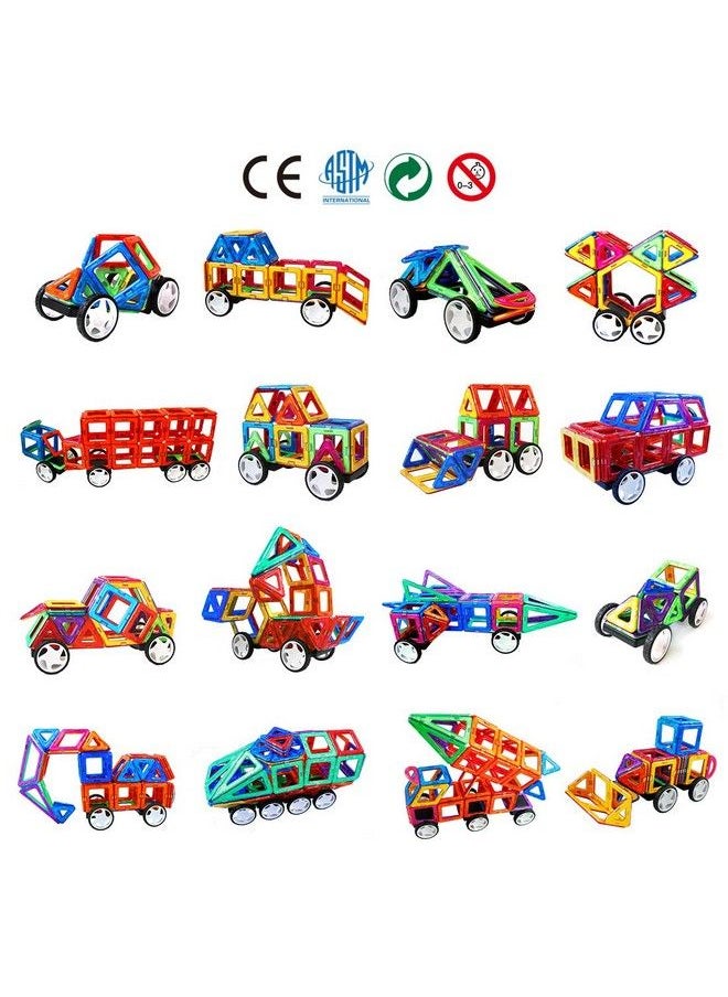 Magblock - 4 Pieces Wheels Set Compatible With Other Brands Of Standard Size Square Shape With Hole Magnetic Blocks Are Not Suitable To Magnetic Tile Without Hole Wheels Bases For Kids/Toddler Toys - Image 1