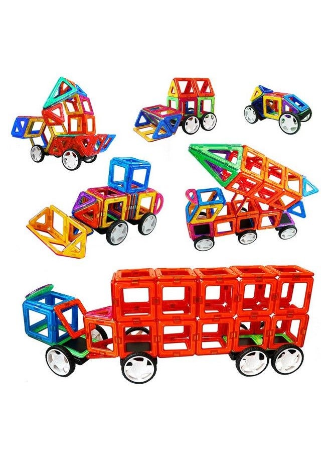 Magblock - 4 Pieces Wheels Set Compatible With Other Brands Of Standard Size Square Shape With Hole Magnetic Blocks Are Not Suitable To Magnetic Tile Without Hole Wheels Bases For Kids/Toddler Toys - Image 1