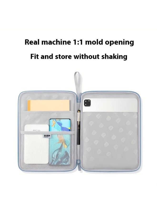 Blue 10 9 Inch PU Leather Tablet Bag Portable Durable for Business Travel - Image 1