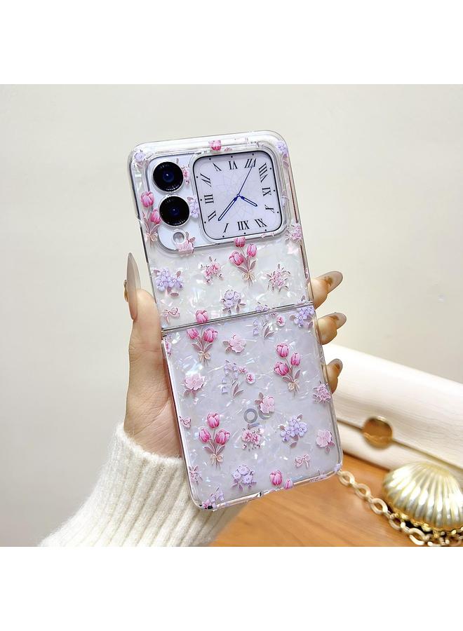 اس-توب جراب لهاتف Huawei Nova Flip Shell بتصميم زهور وغطاء حماية للهاتف - Image 2