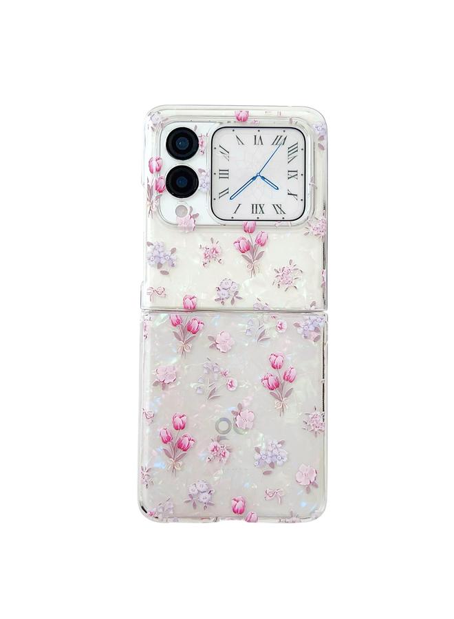 اس-توب جراب لهاتف Huawei Nova Flip Shell بتصميم زهور وغطاء حماية للهاتف - Image 1