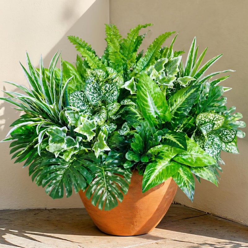 obbsie 16 Bunches Fake Plants Outdoor UV Resistant Artificial Bushes Green Boxwood Shrubs Faux Plastic Plants Greenery Stems for Spring Outdoor Garden Patio Front Porch Yard Home Decor - Image 2