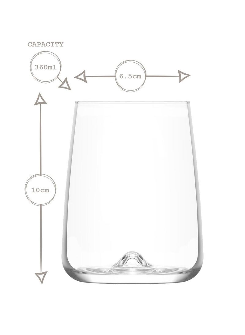 LAV 6 Pieces Terra Tumbler Set 360 Ml - Clear - Image 2