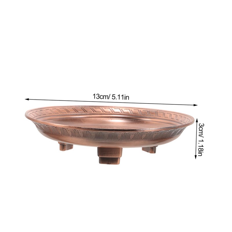 Metal Tray Ash Container Vintage Incense Holder Temple Plate For Worship Use - Image 3