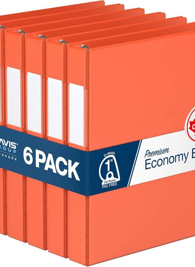 Davis Group Premium Economy, Angle D Ring, Binder, 6 Pack 1" - Image 1