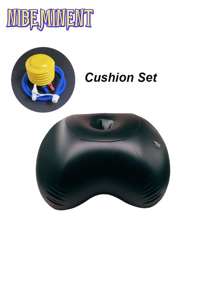 NIBEMINENT Black Inflatable Pillows Cushion Set for Bed Rest, Stylish Lumbar, Leg & Back Support Sofa Decorative Bed Accessories – Perfect Home Essentials and Birthday Gift - Image 1