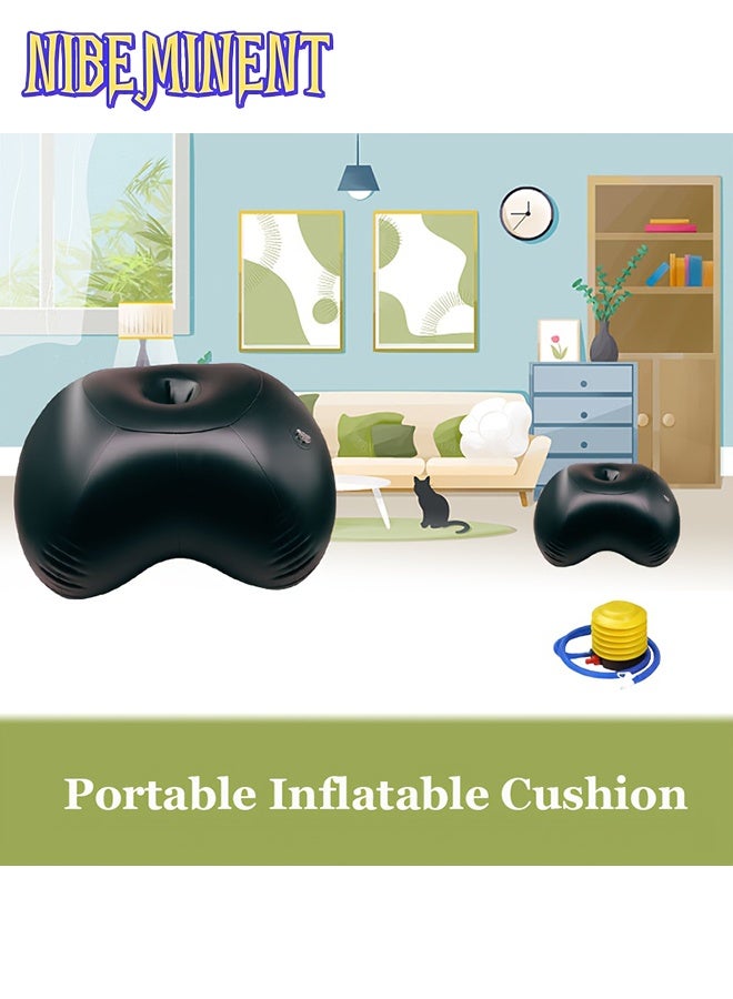 NIBEMINENT Black Inflatable Pillows Cushion Set for Bed Rest, Stylish Lumbar, Leg & Back Support Sofa Decorative Bed Accessories – Perfect Home Essentials and Birthday Gift - Image 2