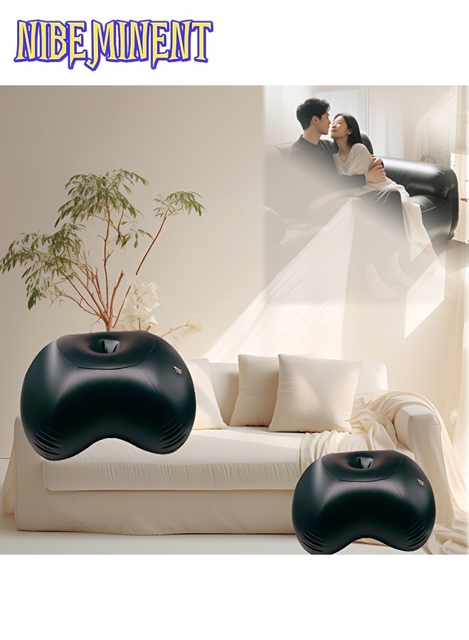 NIBEMINENT Black Inflatable Pillows Cushion Set for Bed Rest, Stylish Lumbar, Leg & Back Support Sofa Decorative Bed Accessories – Perfect Home Essentials and Birthday Gift - Image 3