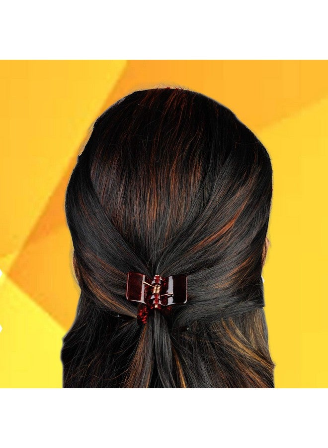 BIRDWARE Medium Size Butterfly Hair Clips For Women Black Color Imported Acrylic Material Stone (Pack Of 3 Pc Multi Colour) Hair Clutchers For Girl (Dark Transparent) - Image 3