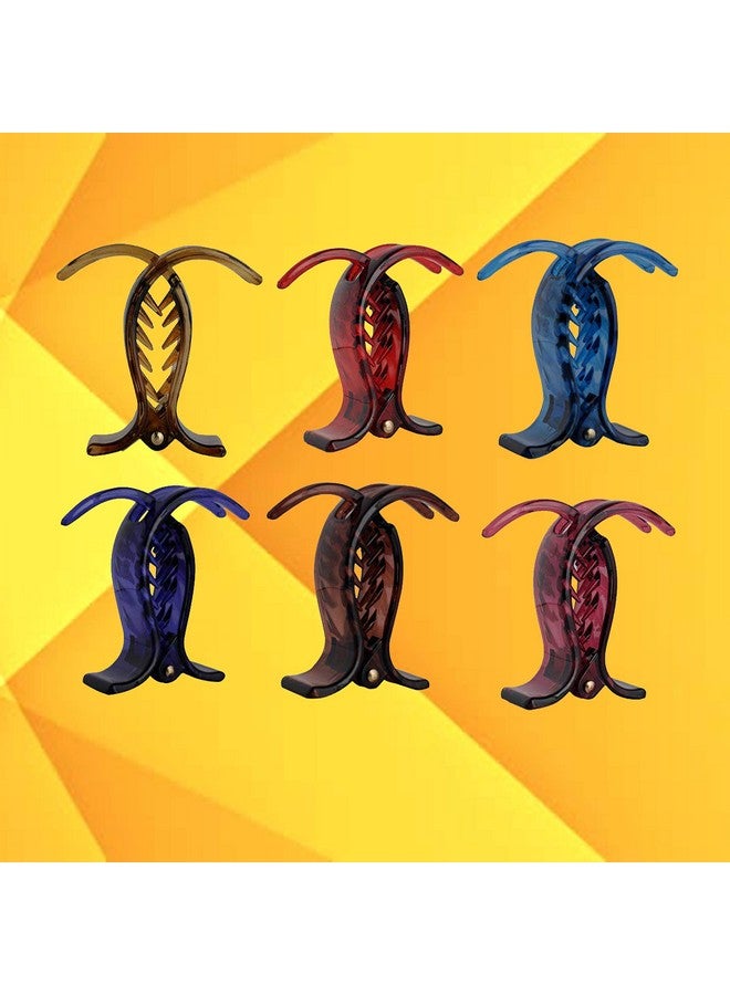 BIRDWARE Medium Size Butterfly Hair Clips For Women Black Color Imported Acrylic Material Stone (Pack Of 3 Pc Multi Colour) Hair Clutchers For Girl (Dark Transparent) - Image 2